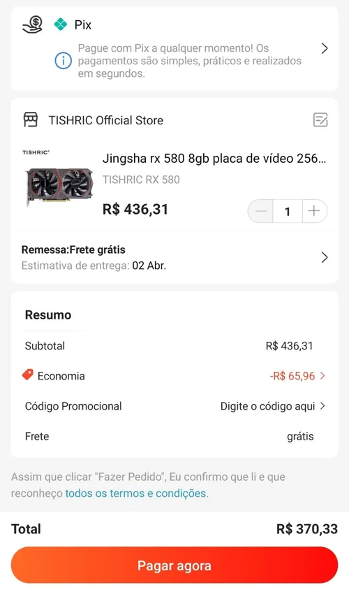 Imagem na descrição da promoção