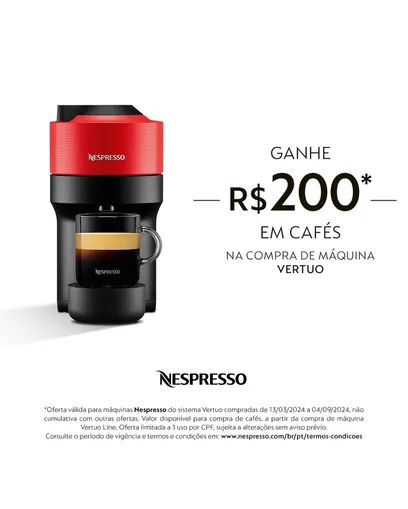 Foto do produto Cafeteira Vertuo Pop Nespresso, Vermelho, 110V