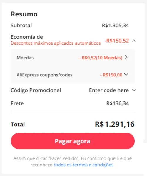 Imagem na descrição da promoção