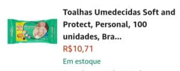 Toalha Umedecida Personal 100 UNID | R$10