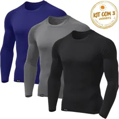 Kit com 3 Camisetas Térmicas UV Proteção Solar Masculina