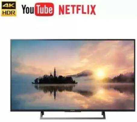 Smart TV LED 49" Sony KD-49X705E 4K 3 HDMI 3 USB Preta com Conversor Digital Integrado - R$2399