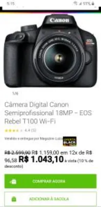 Câmera Canon T100 | R$1044