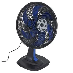 Ventilador Mesa 6 Pás 40cm Preto e Azul 127V