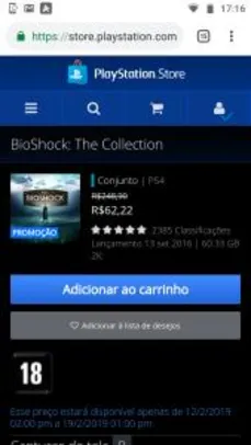 Game Bioshock The Collection PS4 - R$62