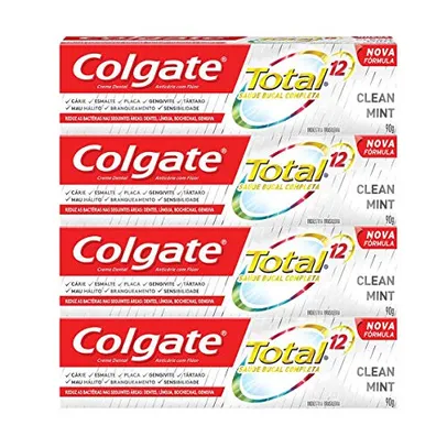 (PRIME / RECORRENCIA) Creme Dental Colgate Total 12 Clean Mint 90g , Kit com 4 unidades R$14