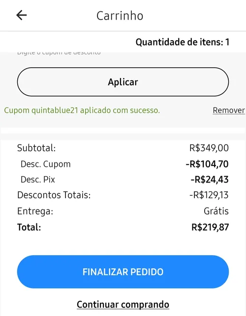 Imagem na descrição da promoção