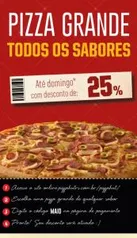 25% de Desconto na Pizza Grande - PIZZA HUT