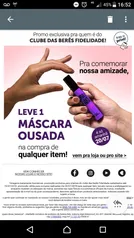 Leve uma máscara ousada na compra de qualquer item na quem disse berenice