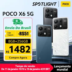 [Do Brasil] POCO X6 5G Snapdragon 7s Gen 2 120Hz Flow AMOLED Tela Smartphone