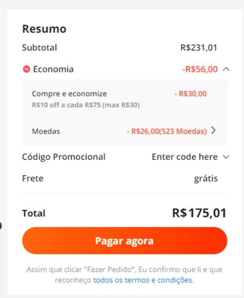 Imagem na descrição da promoção