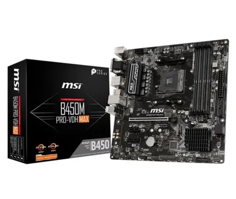 Placa Mãe MSI B450M PRO-VDH MAX AM4 DDR4 mATX