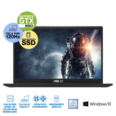 Notebook Asus X571GT-AL887T Intel Core i5-9300H 8GB (GeForce GTX1650) 256GB W10 | R$5110