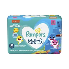 Lenço Umedecido Splashers Baby Shark 192 Unidades Pampers