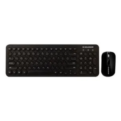 Teclado Multimídia + Mouse Wireless USB Goldship Kit-1550 Preto | R$49