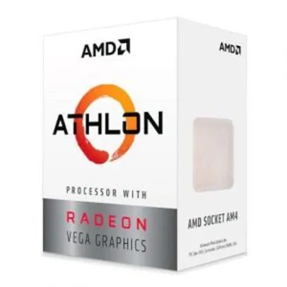 Processador AMD Athlon 3000G Dual-Core 3.5GHz 5MB Cache AM4 - R$349
