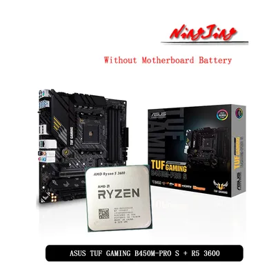 Kit Asus Tuf B450 Pro S + Ryzen 5 3600 | R$1242