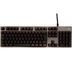 Teclado Mecânico Gamer Logitech G413 Carbon com Layout ABNT2, Iluminação Vermelha, USB Passthrough e