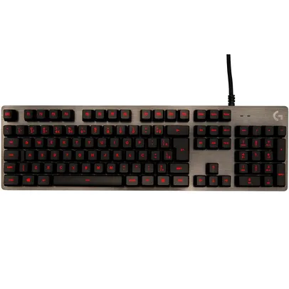 Teclado Mecânico Gamer Logitech G413 Carbon com Layout ABNT2, Iluminação Vermelha, USB Passthrough e