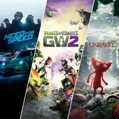 Jogos Need for Speed + Plants vs. Zombies Garden Warfare 2 + Unravel - PS4  59,96