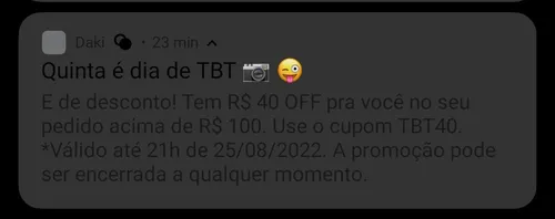 Imagem na descrição da promoção