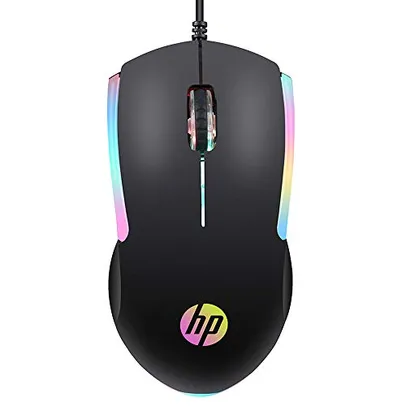 Mouse HP Gamer USB M160 Preto - Sensor Óptico Ambidestro Resoluções até 1000 DPI e Iluminação Multicolor - 7ZZ79AA