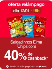 Salgadinhos Elma Chips com 40% de Cashback AME Americanas