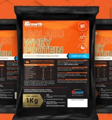 (TOP) WHEY PROTEIN ISOLADO (1KG) - GROWTH SUPPLEMENTS - R$124