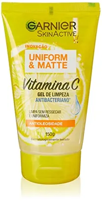 [RECORRÊNCIA] Gel de Limpeza Facial Antibacteriano Garnier Uniform & Matte Vitamina C, 150ml, Incolo