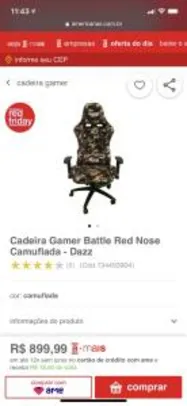Cadeira gamer dazz red nose | R$899