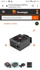 Fonte Redragon RGPS 600W, 80 Plus Bronze, PFC Ativo, GC-PS002 | R$ 309