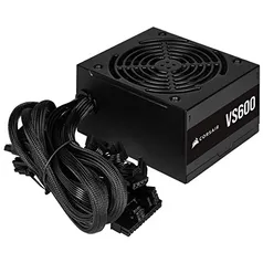 [Prime] Corsair FONTE ATX 600W - VS600-80 PLUS WHITE - COM CABO DE FORCA - CP-9020224-BR, PRETO