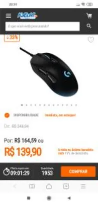 Mouse Gamer Logitech G403 RGB Lightsync 12000DPI  - R$139