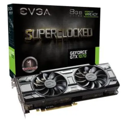 Placa de Vídeo EVGA GeForce GTX 1070 SC Gaming 8GB - 1.790 (No Boleto)