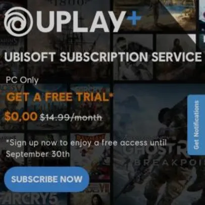 1 mês grátis de Uplay Plus