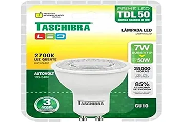 Lâmpada Led Dicroica Mr16 Gu10 7w Branco-quente 2700k