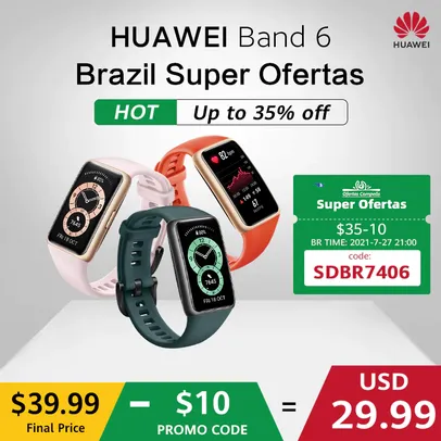 Smartband Huawei band 6 - Versão Global | R$221