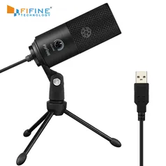 Microfone Fifine K669 USB com corpo em metal - Computador e Notebook - Condensador cardioide