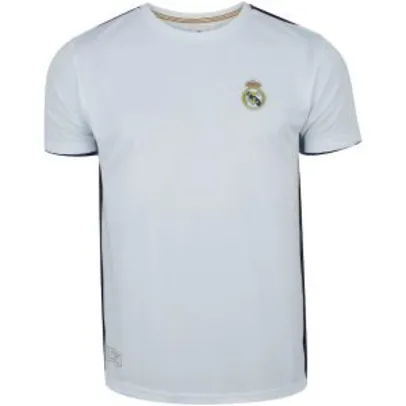 Camiseta Real Madrid Trabalhada Escudo - Masculina R$ 34