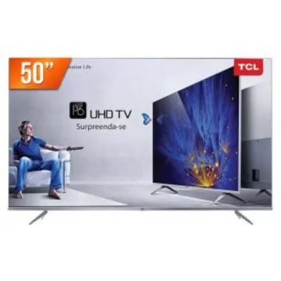 Smart TV LED 50" Ultra HD 4K TCL 50P6US 3 HDMI 2 USB Wi-Fi - R$ 2645