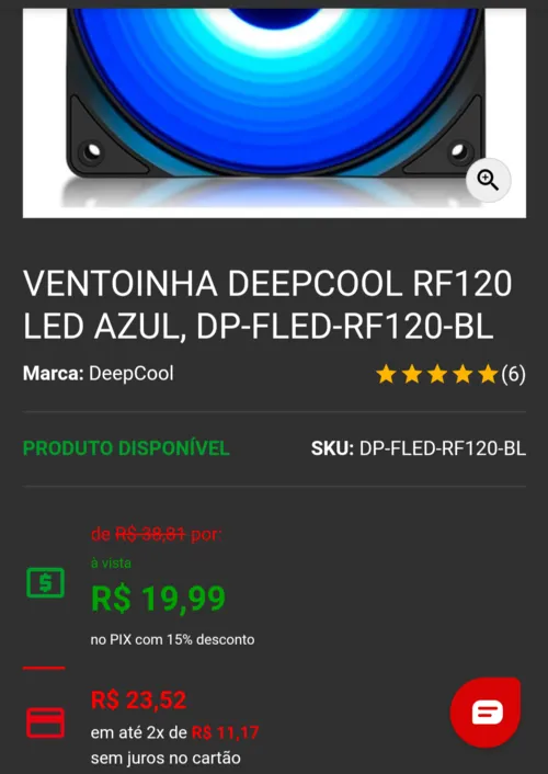 Imagem na descrição da promoção