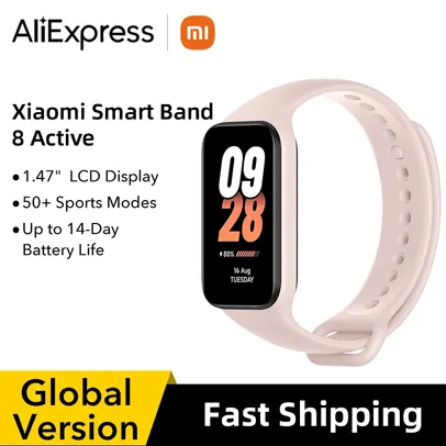 [Taxa Inclusa/Gpay R$115] Xiaomi Mi Band 8 Active Versão Global - Frequência Cardíaca, +50 Esportes