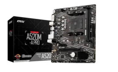 Placa Mãe MSI A520M-A PRO, AMD AM4, mATX, DDR4