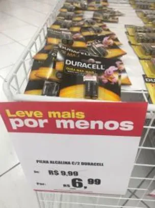 [loja física] Pilha Duracell AAA alcalina com duas unidades - R$6,99