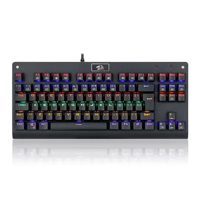 Teclado Mecanico Redragon Dark Avenger Preto Rainbow Switch Vermelho, K568R PT-RED