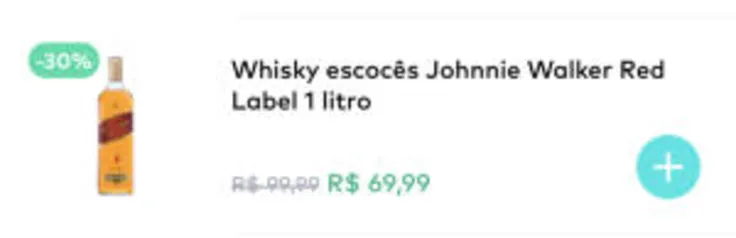 Whisky Johnnie Walker Red Label - 1 litro | R$70