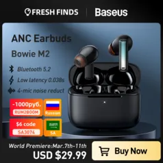 Baseus bowie M2 ANC tws bluetooth 5.2 Baixa latência