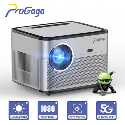 Saindo por R$ 963,84: Projetor ProGaga PG550W, 1080P, Suporte 4K, WiFi 5G, 10.000 Lumens, Android | Pelando