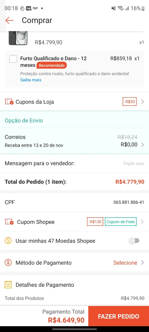 Imagem na descrição da promoção