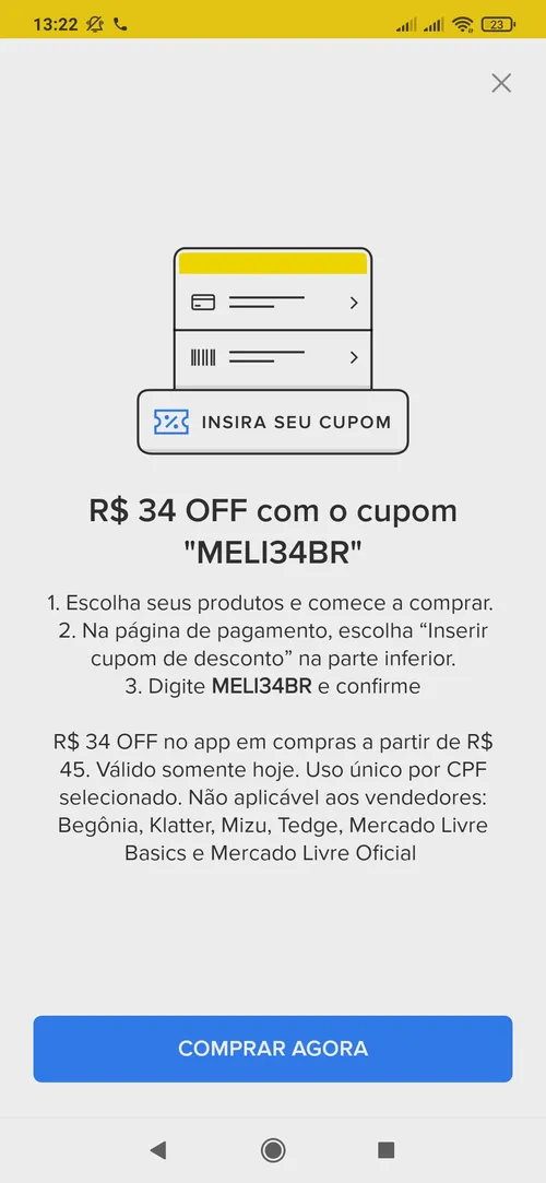 Imagem na descrição da promoção